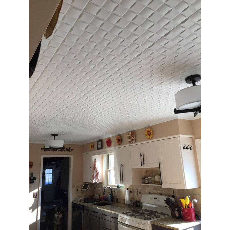 A La Maison Ceilings Cobblestone 1.6 ft. x 1.6 ft. Polystyrene Glueup Ceiling Tile & Reviews